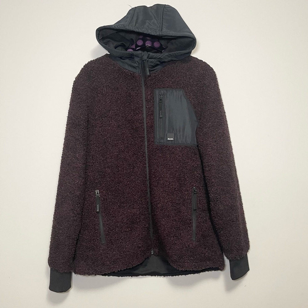 Bench Mens Fleece Maroon Jacket Size Medium